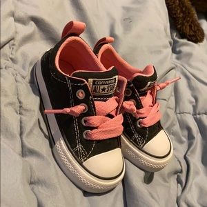 Black and pink baby converse